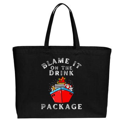 Blame It On The Drink Package Funny Christmas Cotton Canvas Jumbo Tote