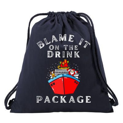 Blame It On The Drink Package Funny Christmas Drawstring Bag