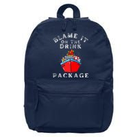 Blame It On The Drink Package Funny Christmas 16 in Basic Backpack