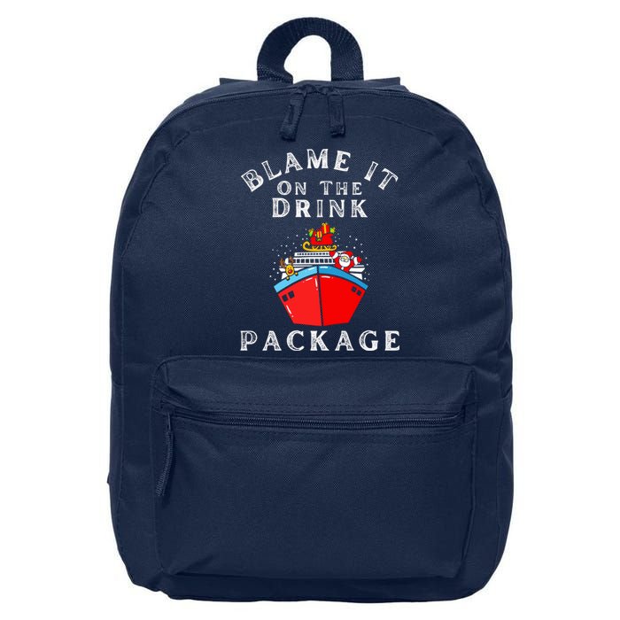 Blame It On The Drink Package Funny Christmas 16 in Basic Backpack