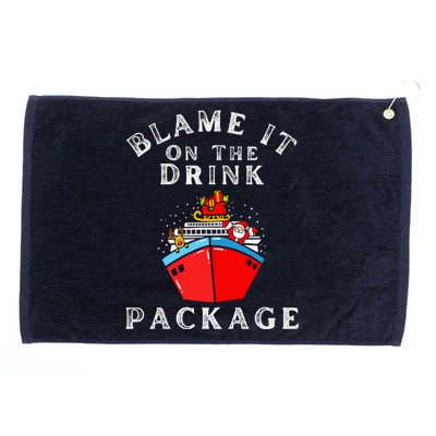 Blame It On The Drink Package Funny Christmas Grommeted Golf Towel