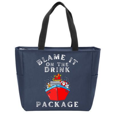 Blame It On The Drink Package Funny Christmas Zip Tote Bag