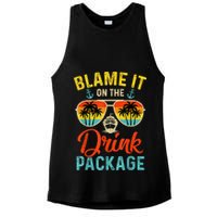 Blame It On The Drink Package Cruise Cruising Matching Ladies PosiCharge Tri-Blend Wicking Tank