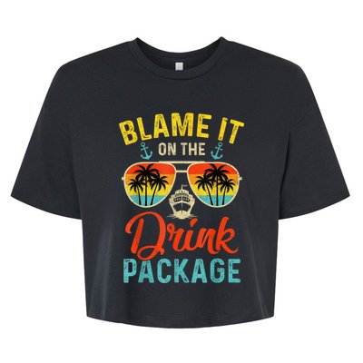 Blame It On The Drink Package Cruise Cruising Matching Bella+Canvas Jersey Crop Tee