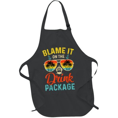 Blame It On The Drink Package Cruise Cruising Matching Full-Length Apron With Pockets