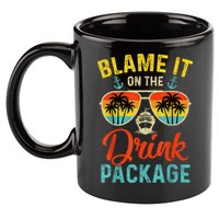 Blame It On The Drink Package Cruise Cruising Matching 11oz C Handle Ceramic Mug