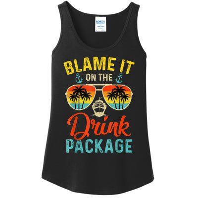 Blame It On The Drink Package Cruise Cruising Matching Ladies Essential Tank