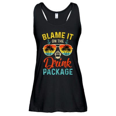 Blame It On The Drink Package Cruise Cruising Matching Ladies Essential Flowy Tank