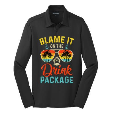 Blame It On The Drink Package Cruise Cruising Matching Silk Touch Performance Long Sleeve Polo