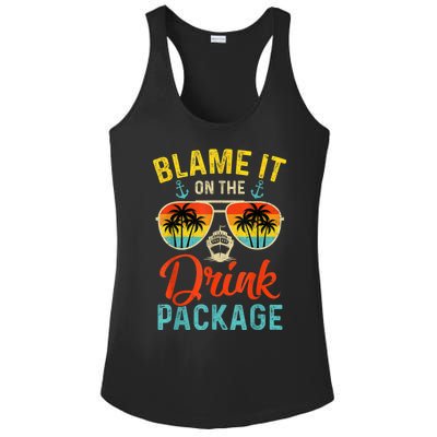 Blame It On The Drink Package Cruise Cruising Matching Ladies PosiCharge Competitor Racerback Tank