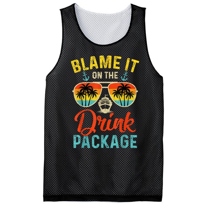 Blame It On The Drink Package Cruise Cruising Matching Mesh Reversible Basketball Jersey Tank