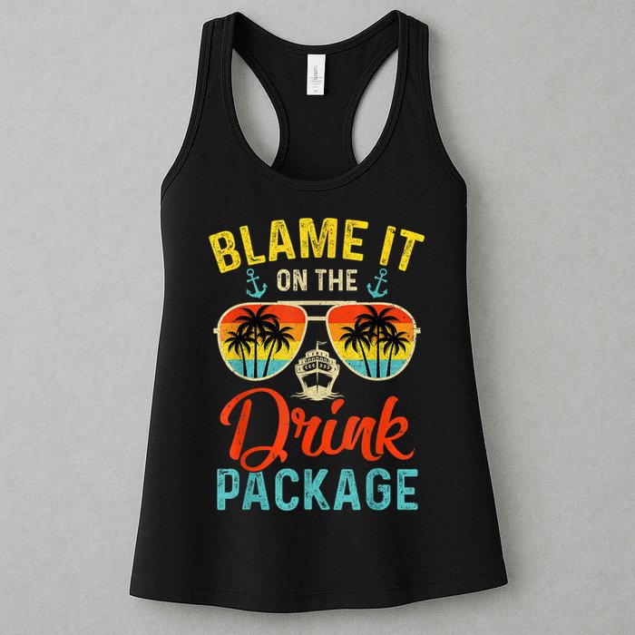 Blame It On The Drink Package Cruise Cruising Matching Womens Tank Top