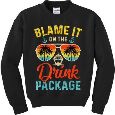 Blame It On The Drink Package Cruise Cruising Matching Kids Sweatshirt