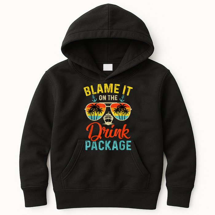 Blame It On The Drink Package Cruise Cruising Matching Kids Hoodie