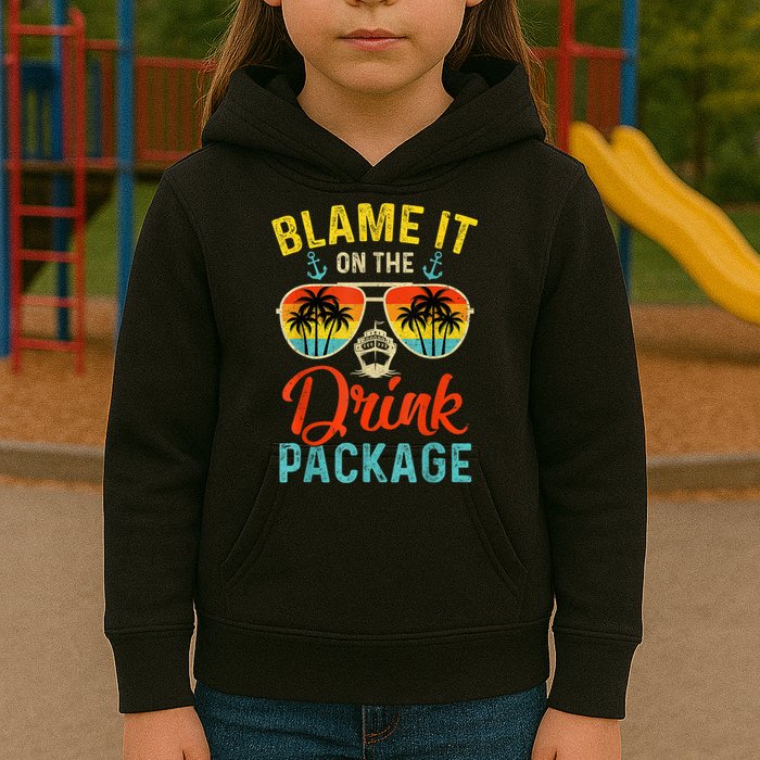 Blame It On The Drink Package Cruise Cruising Matching Kids Hoodie