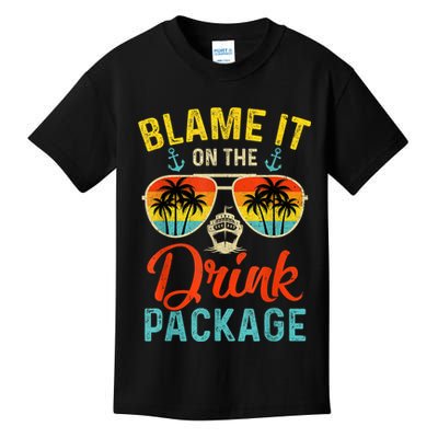 Blame It On The Drink Package Cruise Cruising Matching Kids T-Shirt