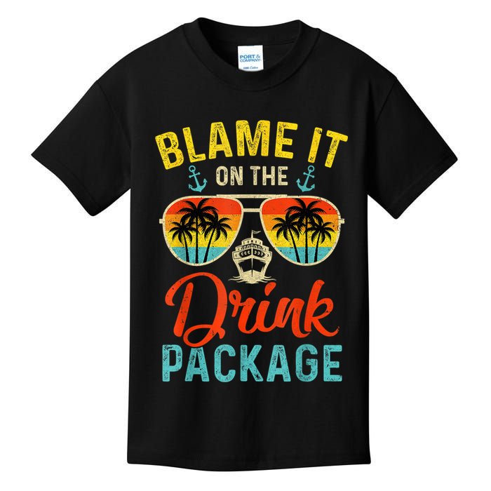 Blame It On The Drink Package Cruise Cruising Matching Kids T-Shirt