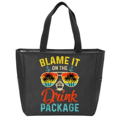 Blame It On The Drink Package Cruise Cruising Matching Zip Tote Bag
