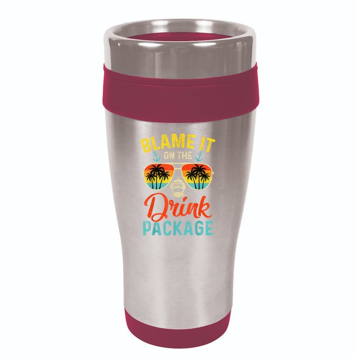 Blame It On The Drink Package Cruise Cruising Matching 16oz Travel Tumbler