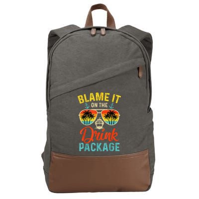 Blame It On The Drink Package Cruise Cruising Matching Cotton Canvas Backpack