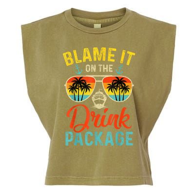 Blame It On The Drink Package Cruise Cruising Matching Garment-Dyed Women's Muscle Tee