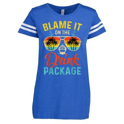 Blame It On The Drink Package Cruise Cruising Matching Enza Ladies Jersey Football T-Shirt