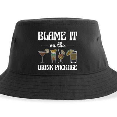 Blame It On The Drink Package Humor Funny Cruise Sustainable Bucket Hat