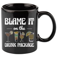 Blame It On The Drink Package Humor Funny Cruise 11oz C Handle Ceramic Mug
