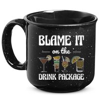 Blame It On The Drink Package Humor Funny Cruise 15oz Campfire Ceramic Mug