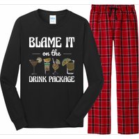 Blame It On The Drink Package Humor Funny Cruise Long Sleeve Pajama Set