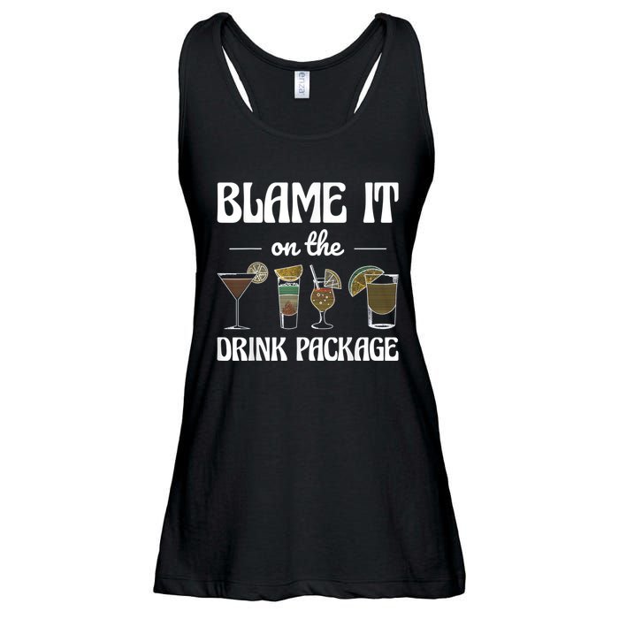 Blame It On The Drink Package Humor Funny Cruise Ladies Essential Flowy Tank