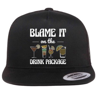 Blame It On The Drink Package Humor Funny Cruise Flatbill Hat