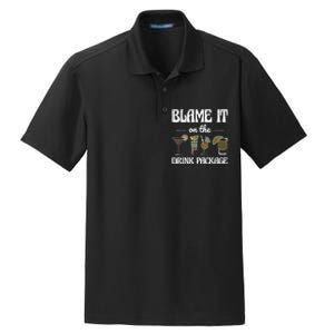 Blame It On The Drink Package Humor Funny Cruise Dry Zone Grid Polo