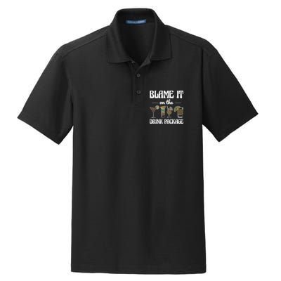 Blame It On The Drink Package Humor Funny Cruise Dry Zone Grid Polo