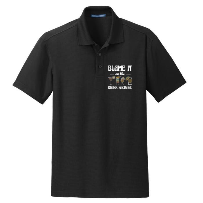 Blame It On The Drink Package Humor Funny Cruise Dry Zone Grid Polo