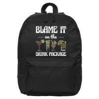 Blame It On The Drink Package Humor Funny Cruise 16 in Basic Backpack