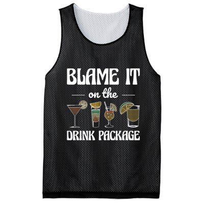 Blame It On The Drink Package Humor Funny Cruise Mesh Reversible Basketball Jersey Tank