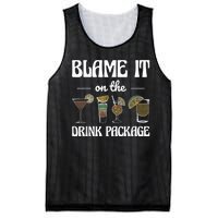 Blame It On The Drink Package Humor Funny Cruise Mesh Reversible Basketball Jersey Tank