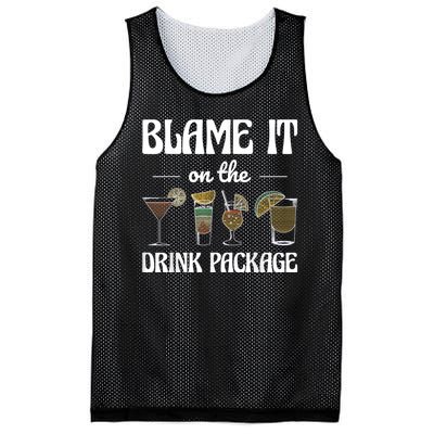 Blame It On The Drink Package Humor Funny Cruise Mesh Reversible Basketball Jersey Tank