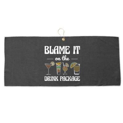 Blame It On The Drink Package Humor Funny Cruise Large Microfiber Waffle Golf Towel