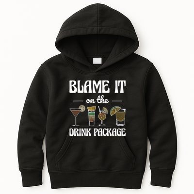Blame It On The Drink Package Humor Funny Cruise Kids Hoodie