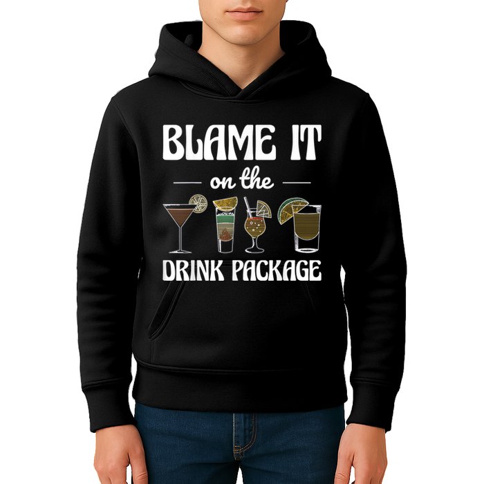Blame It On The Drink Package Humor Funny Cruise Kids Hoodie