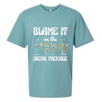 Blame It On The Drink Package Humor Funny Cruise Sueded Cloud Jersey T-Shirt