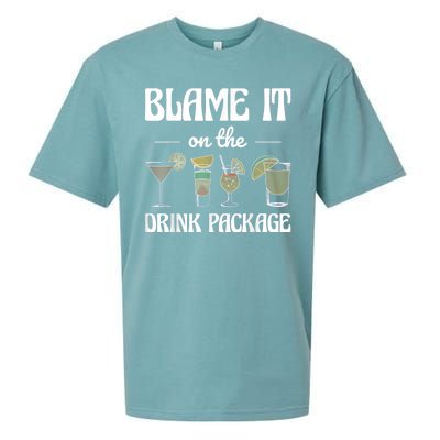 Blame It On The Drink Package Humor Funny Cruise Sueded Cloud Jersey T-Shirt