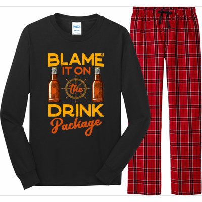 Blame It On The Drink Package Funny Cruise Long Sleeve Pajama Set