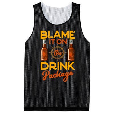 Blame It On The Drink Package Funny Cruise Mesh Reversible Basketball Jersey Tank