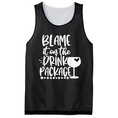 Blame It On The Drink Package Cruise Alcohol Wine Lover Mesh Reversible Basketball Jersey Tank