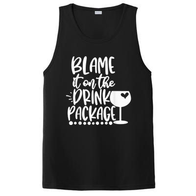 Blame It On The Drink Package Cruise Alcohol Wine Lover PosiCharge Competitor Tank