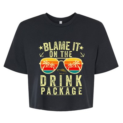 Blame It On The Cruise Package Cruise Cruising Matching Bella+Canvas Jersey Crop Tee