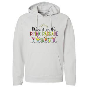 Blame It On the Drink Package Funny Cruise Cruising Cruiser Performance Fleece Hoodie